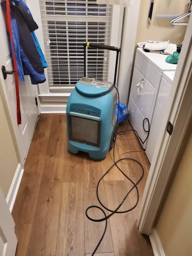 Commercial dehumidifier deployed for Flood Damage Cleanup in Plum