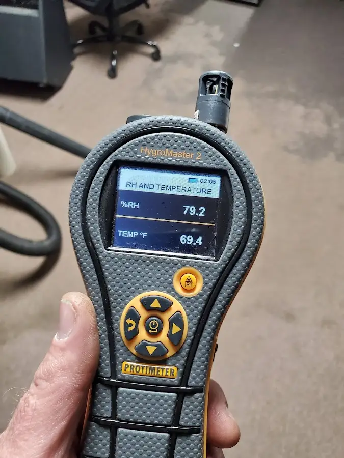 Moisture meter humidity assessment for Fire & Smoke Damage Restoration in Plum